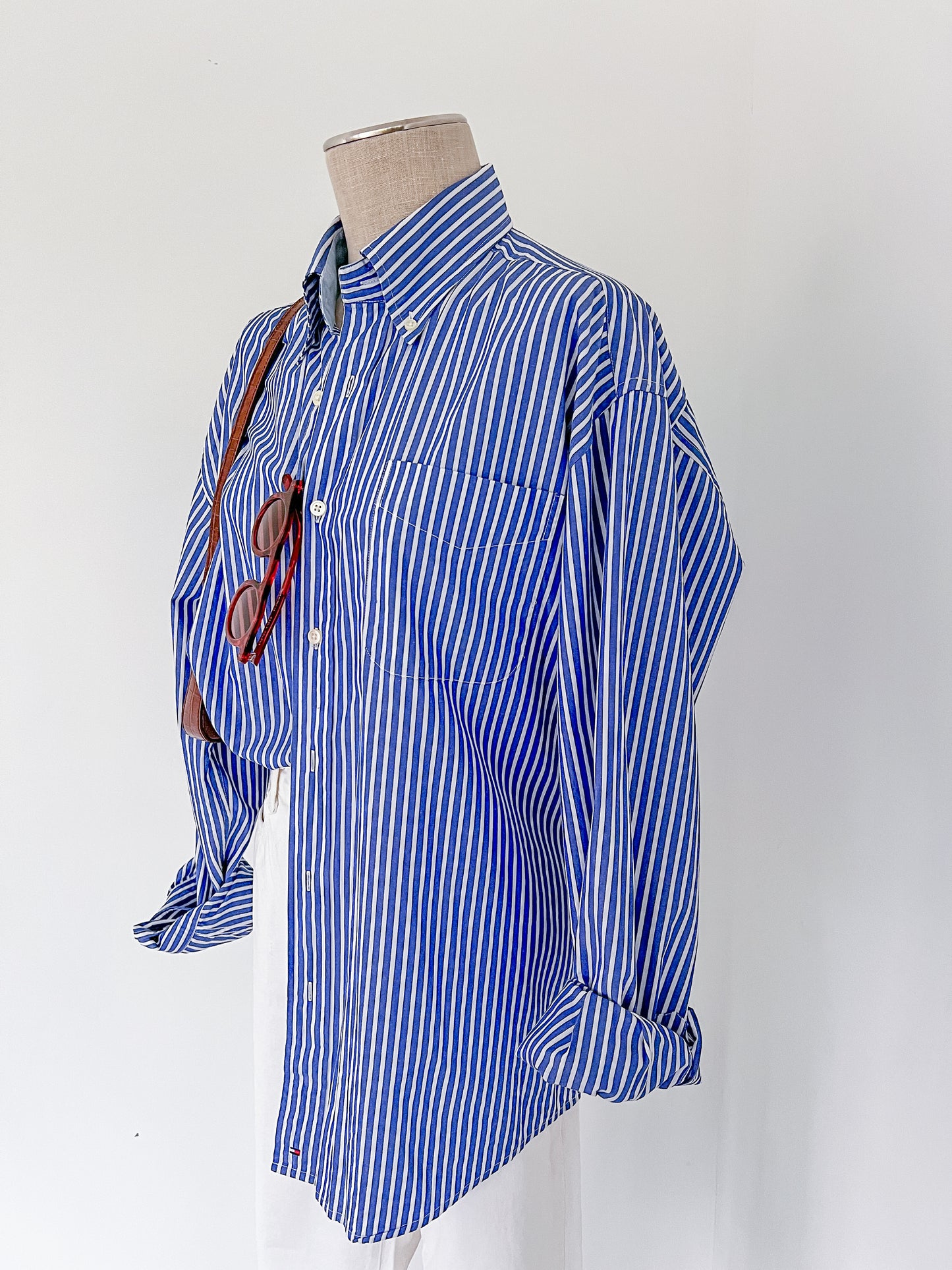 Tommy Hilfiger Blue & White Stripe Button Down