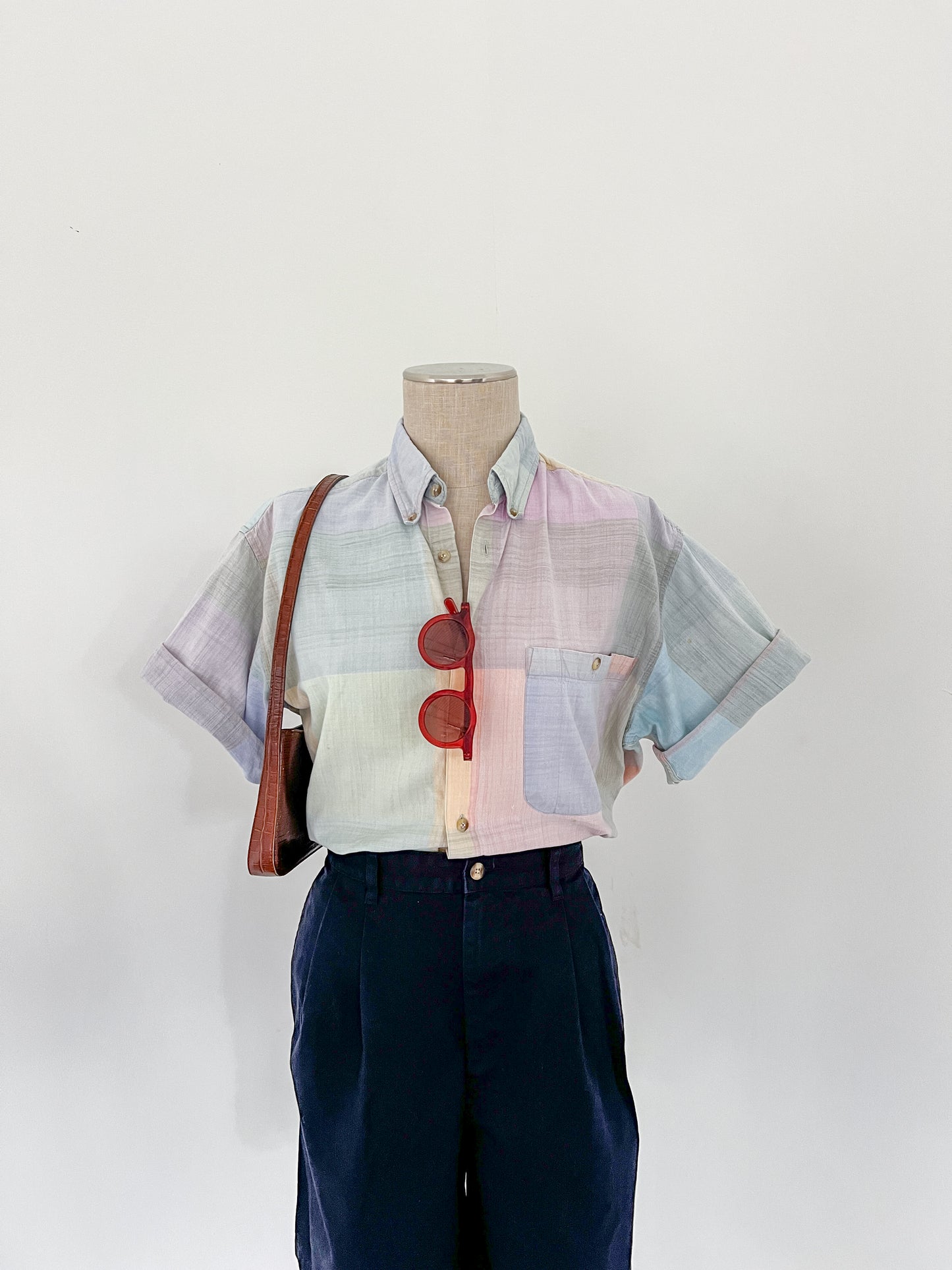 Smith-Forester Pastel Plaid Short Sleeve Button Down