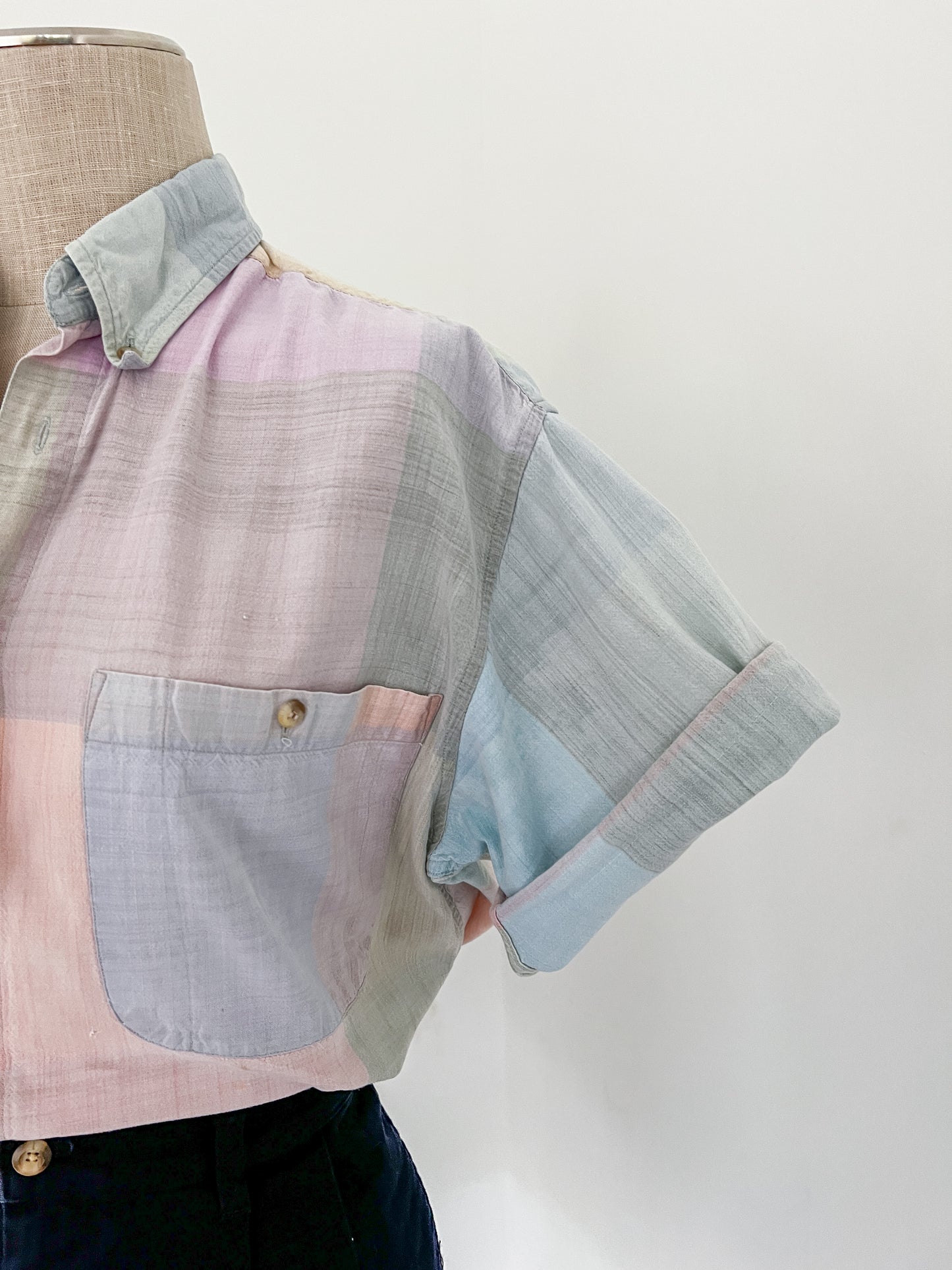 Smith-Forester Pastel Plaid Short Sleeve Button Down