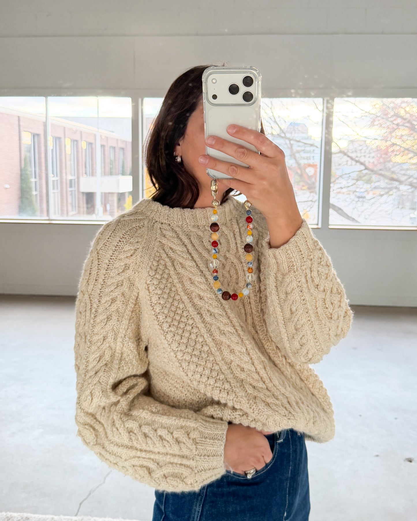 Cream Hand Knit Cable Knit Sweater