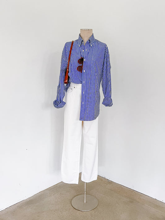 Tommy Hilfiger Blue & White Stripe Button Down