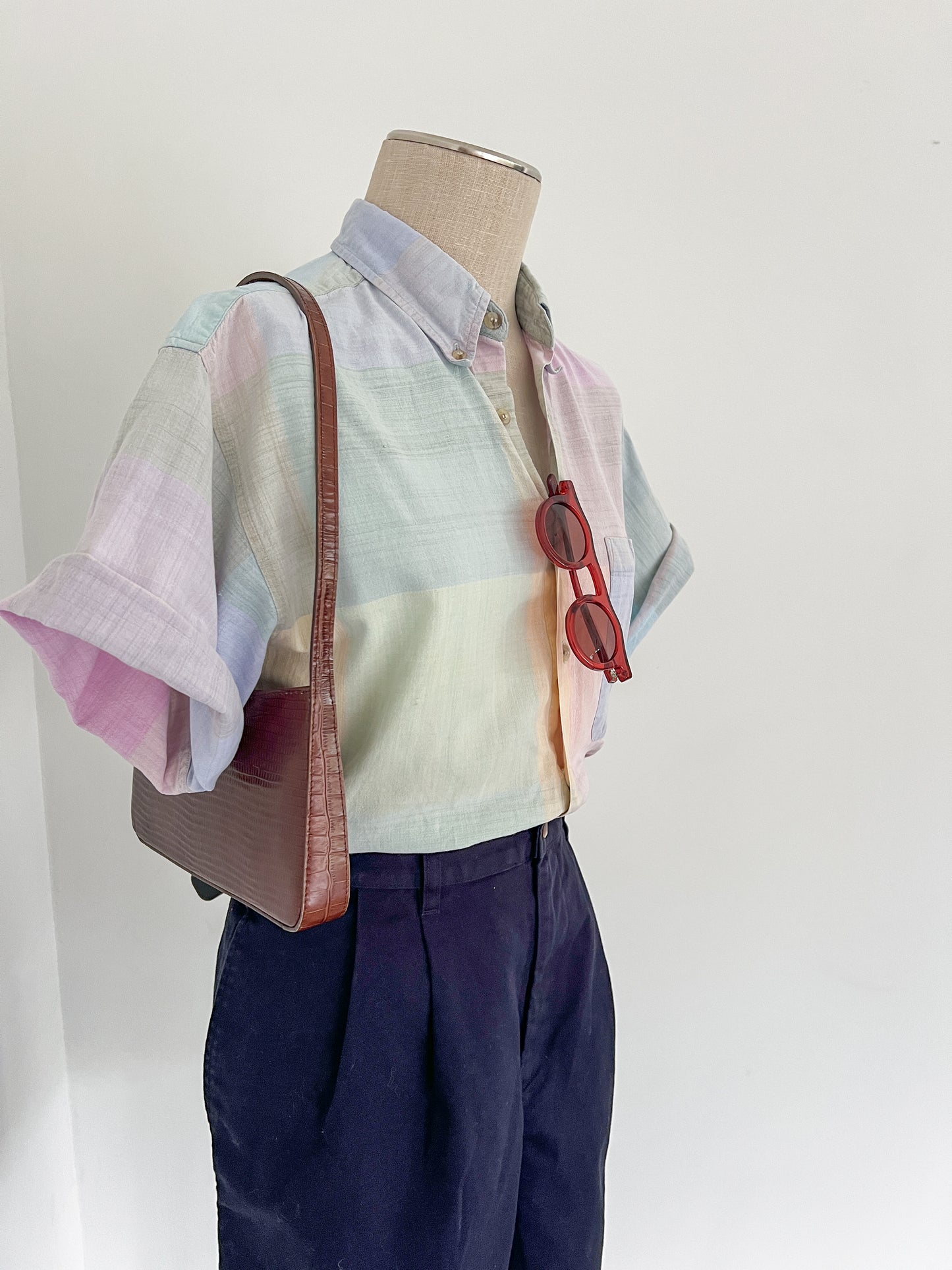 Smith-Forester Pastel Plaid Short Sleeve Button Down