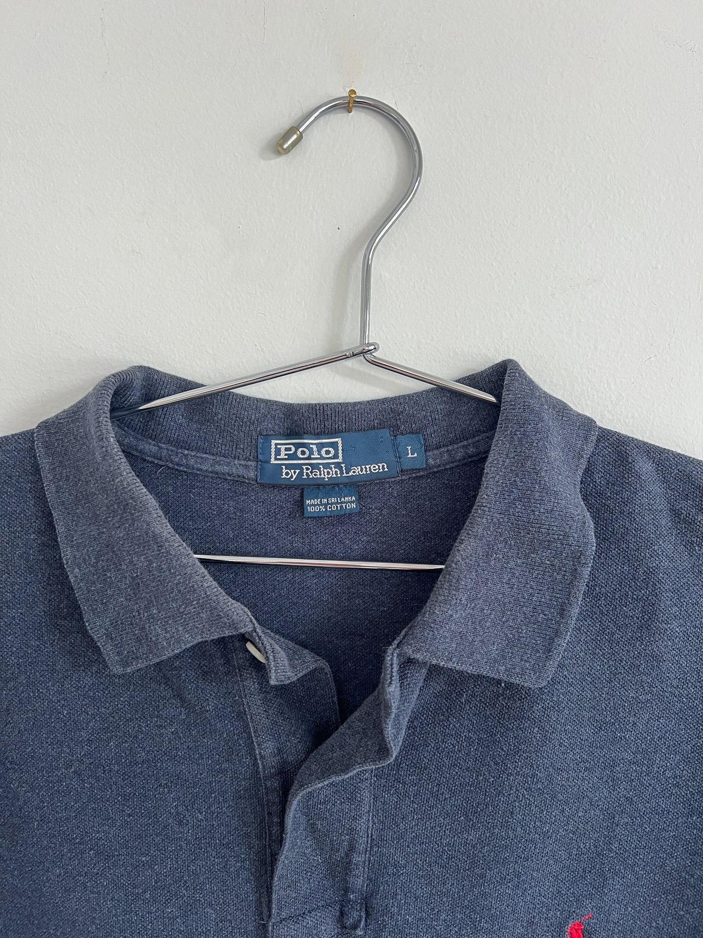 Polo by Ralph Lauren Heather Navy Long Sleeve Polo