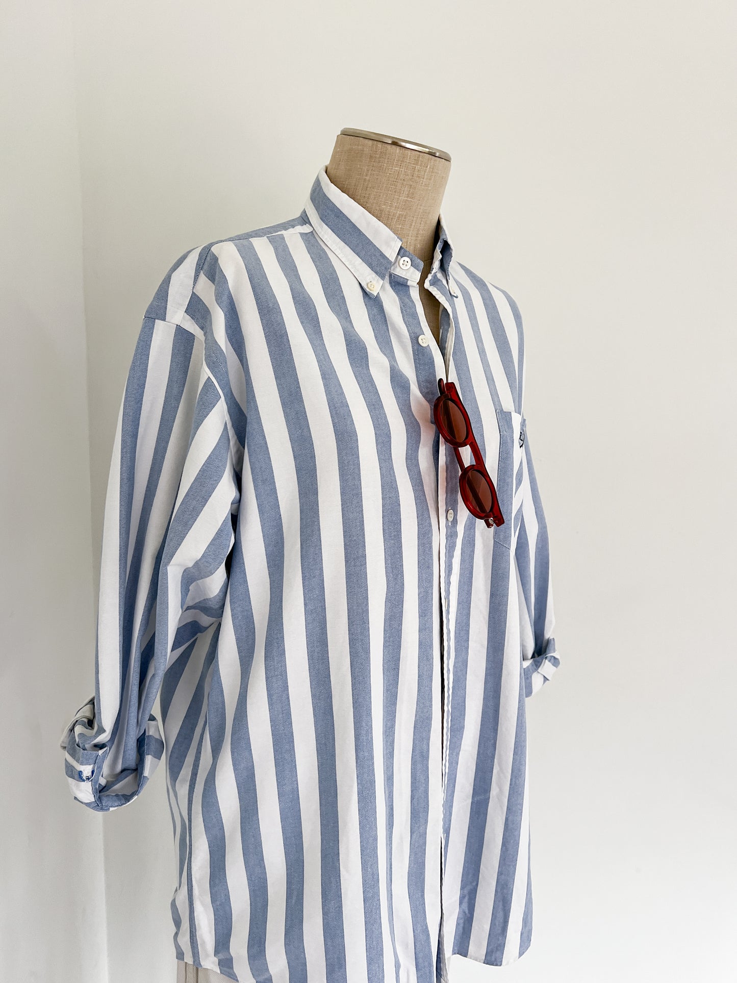 Ralph Lauren Blue & White Stripe Oxford Button Down