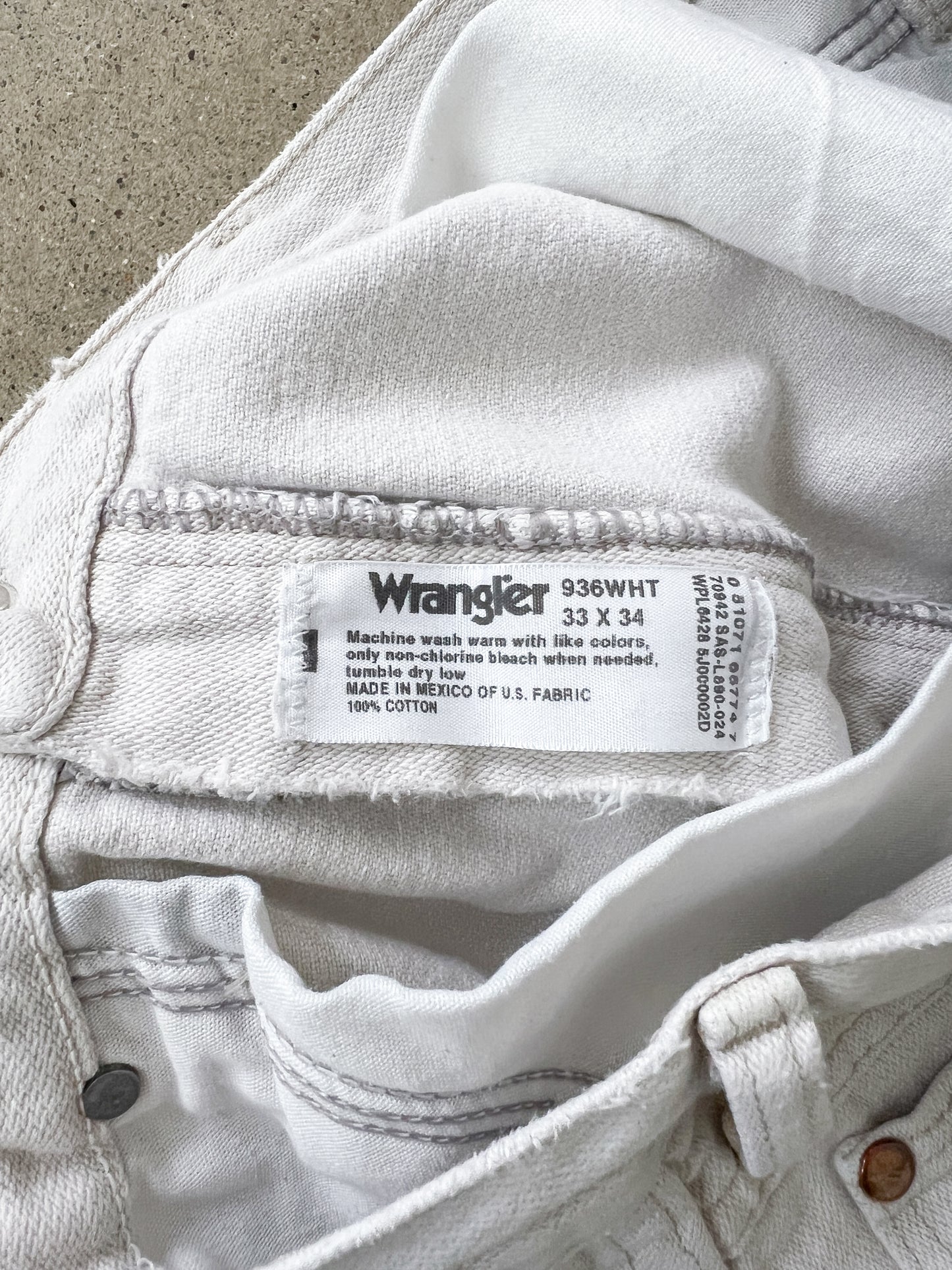 Wrangler Off White Straight Leg Denim