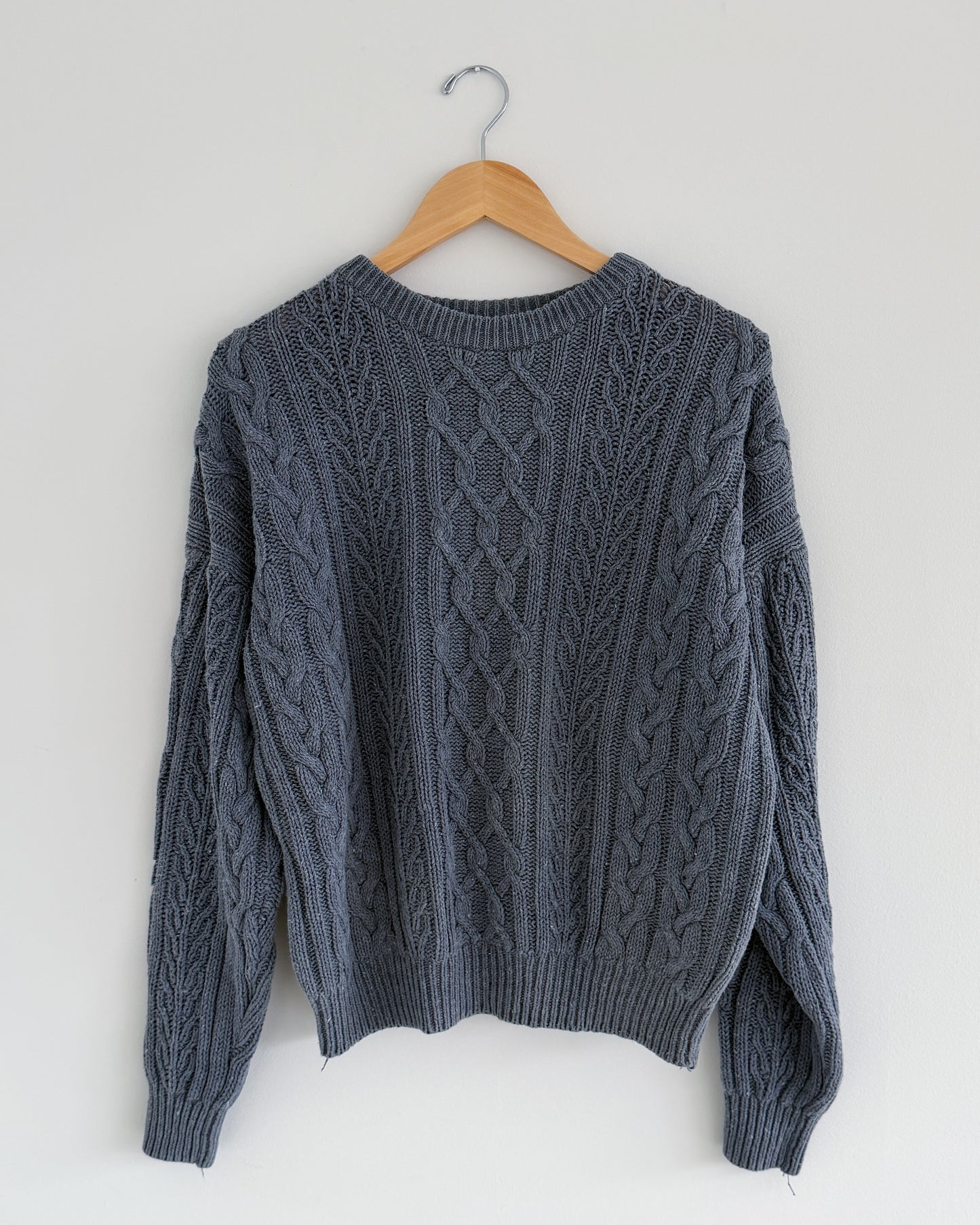 Structure Steel Blue Cable Knit Sweater