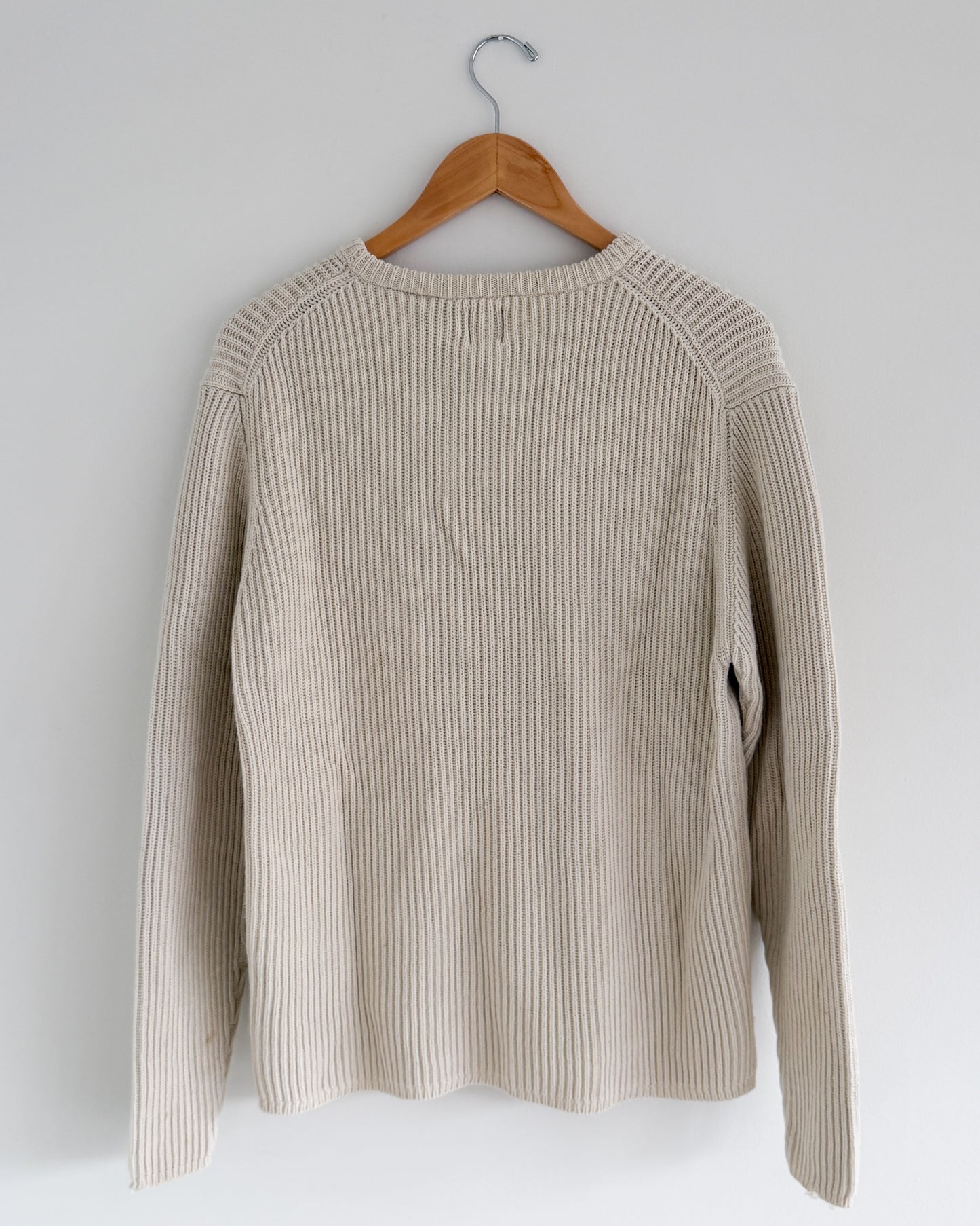 Gap Cream Ribbed Crewneck Sweater