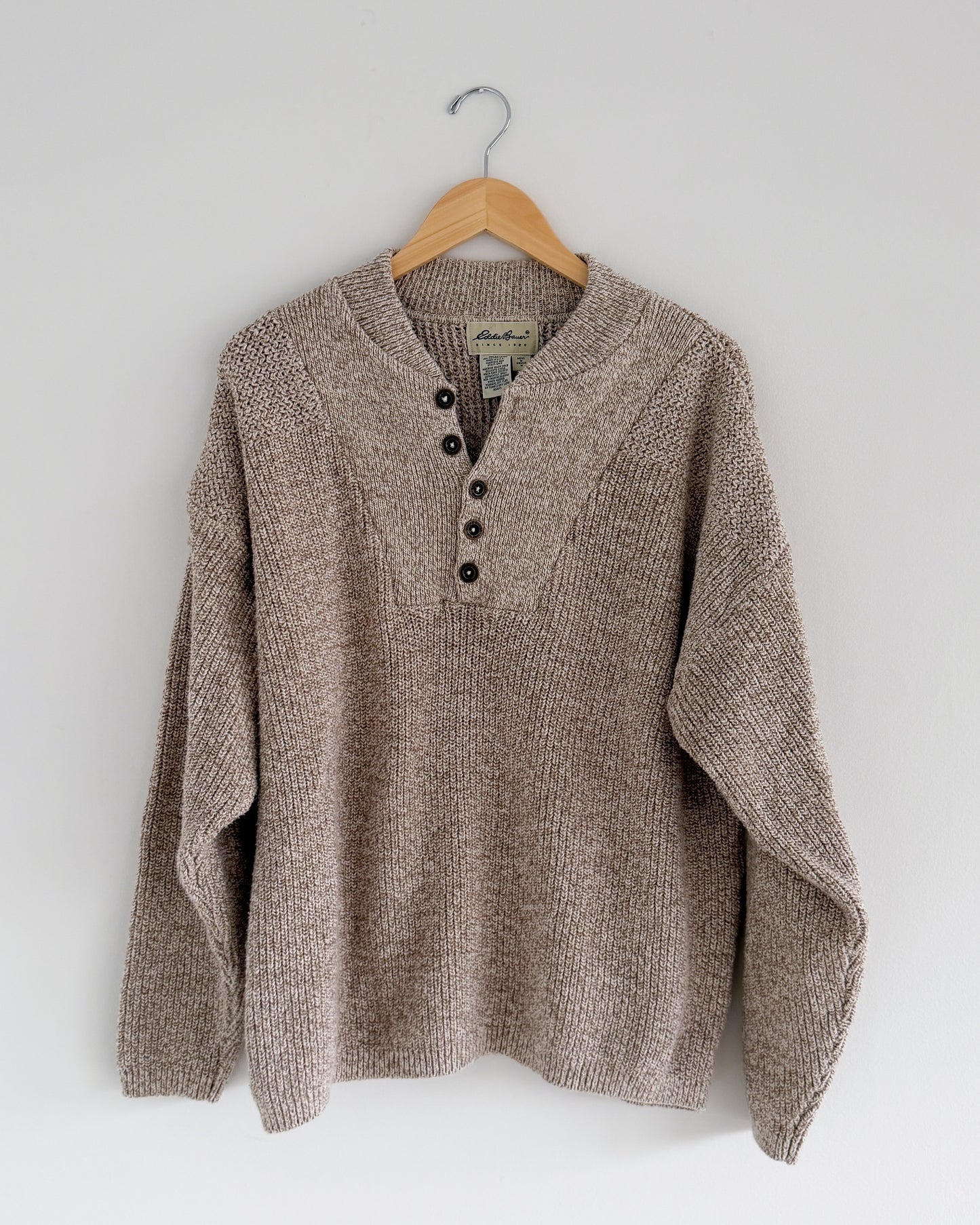 Eddie Bauer Oatmeal Henley Pullover