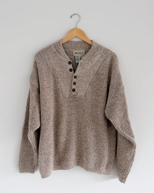 Eddie Bauer Oatmeal Henley Pullover