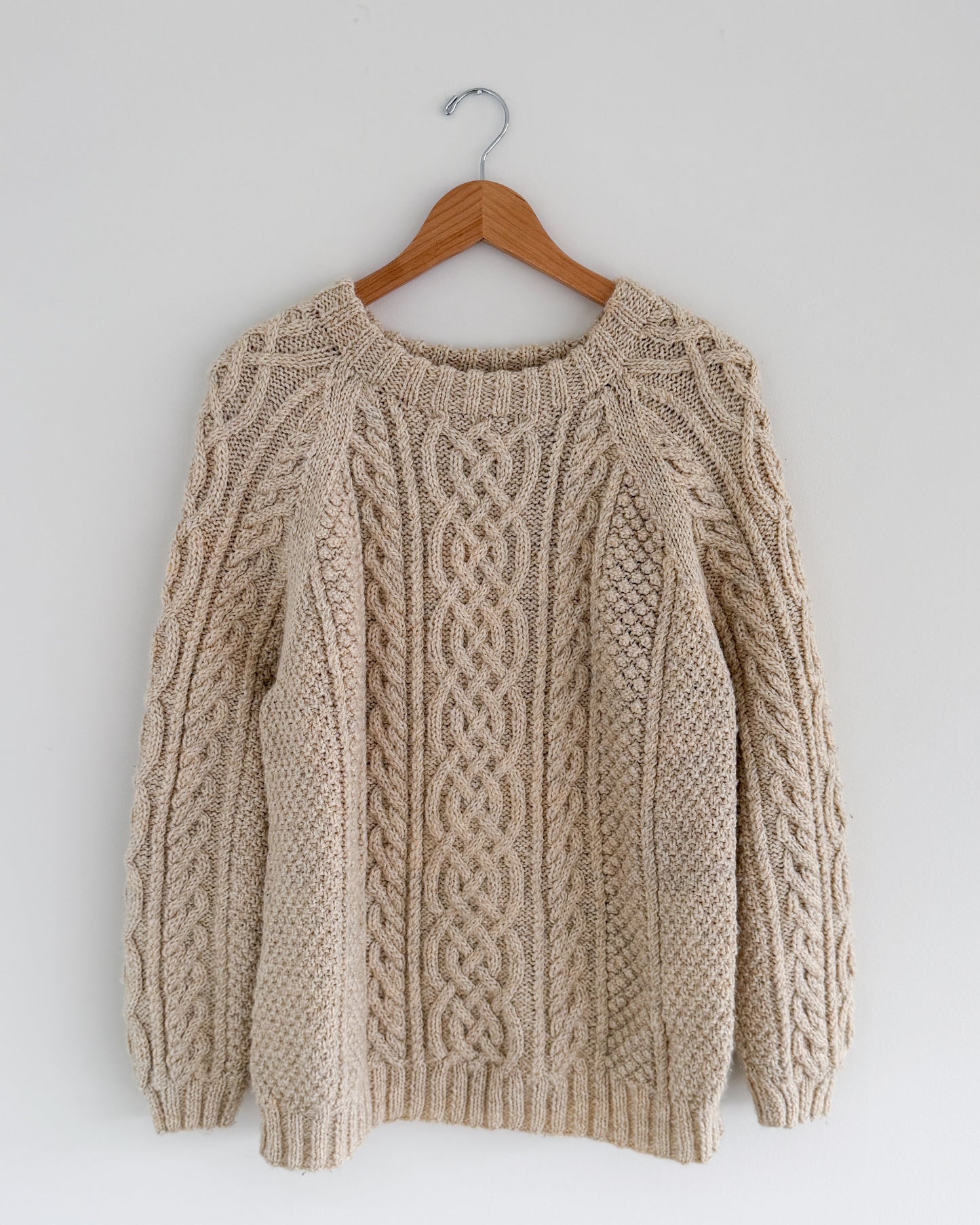 Cream Hand Knit Cable Knit Sweater