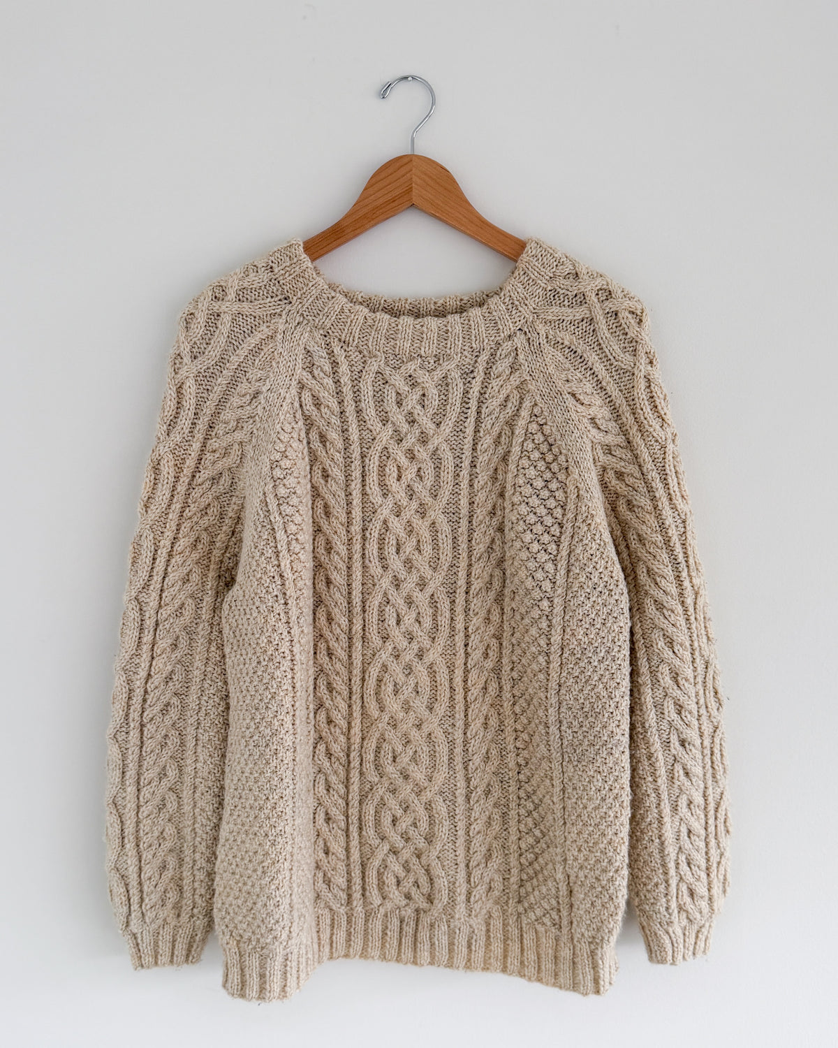 Cream Hand Knit Cable Knit Sweater – Everyday Vintage