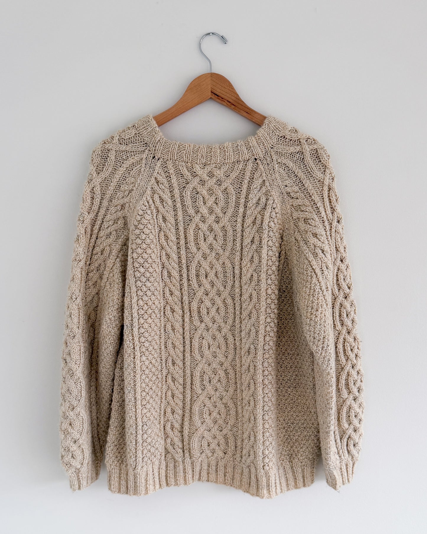 Cream Hand Knit Cable Knit Sweater