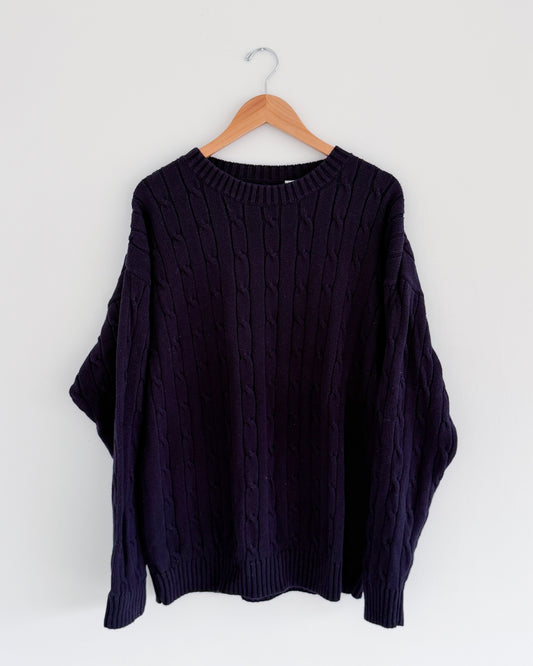 Izod Navy Cable Knit Sweater