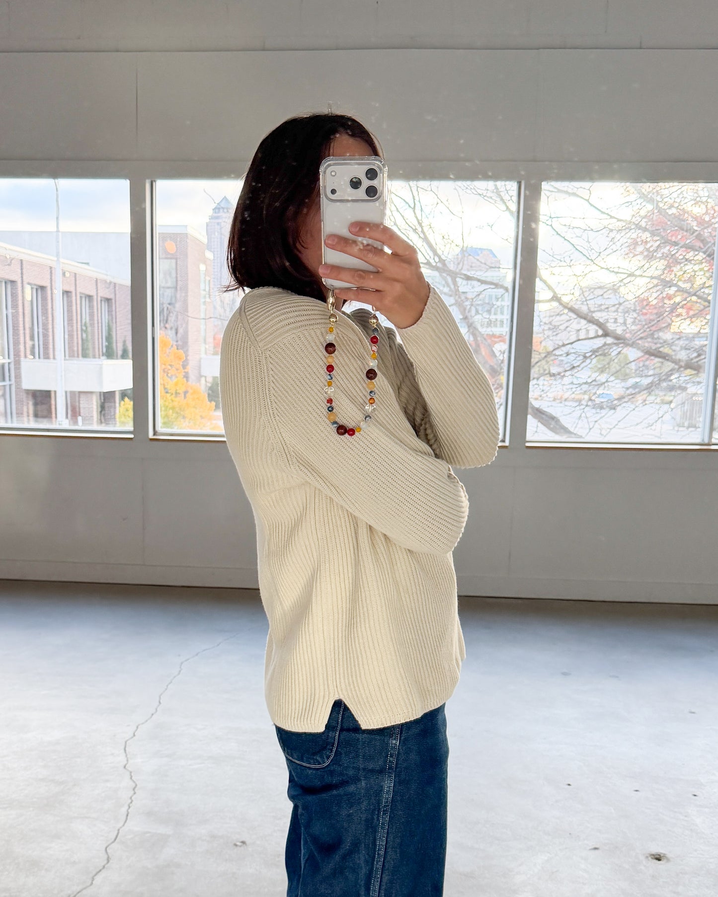 Gap Cream Ribbed Crewneck Sweater