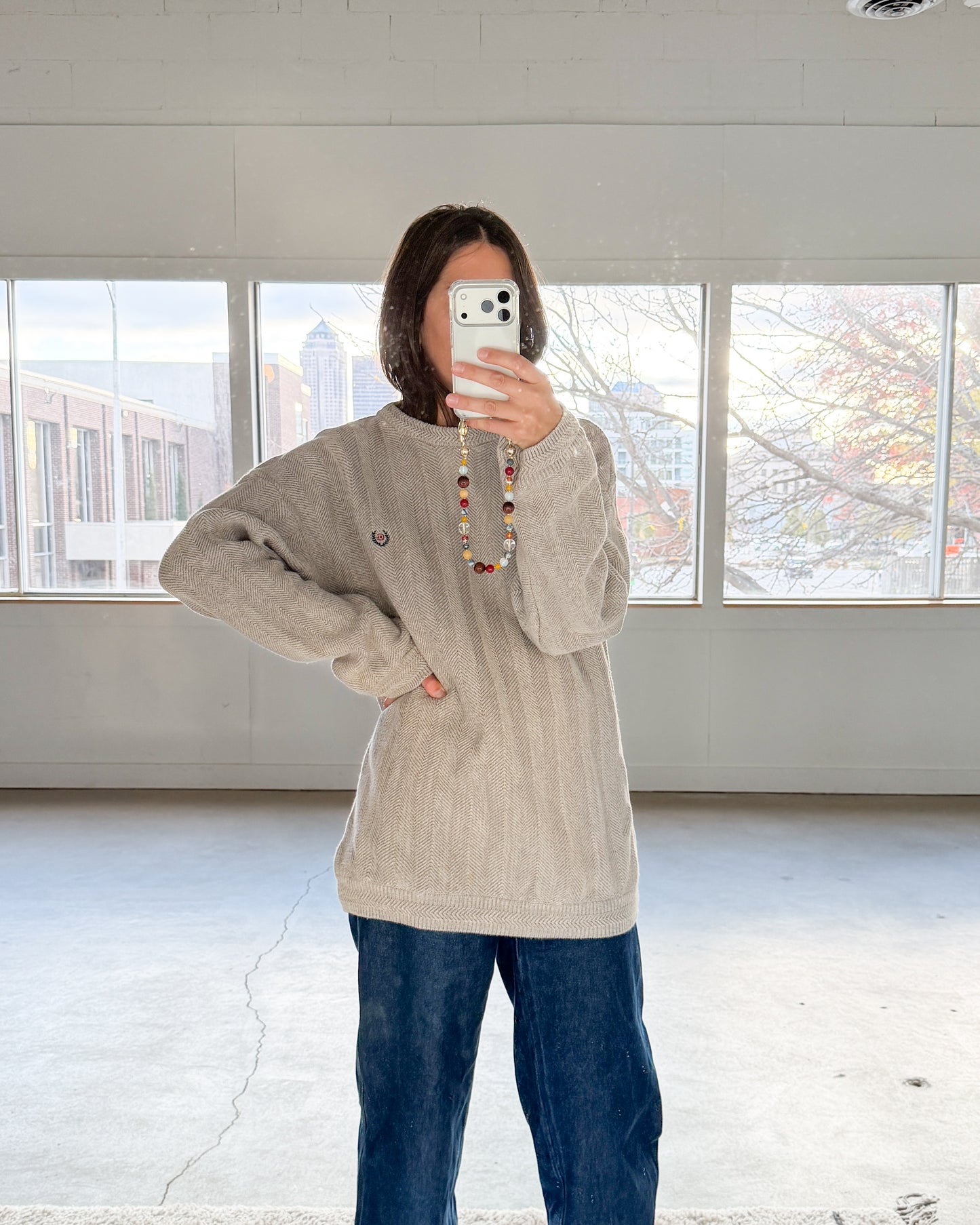 Chaps Ralph Lauren Gray Crewneck Sweater