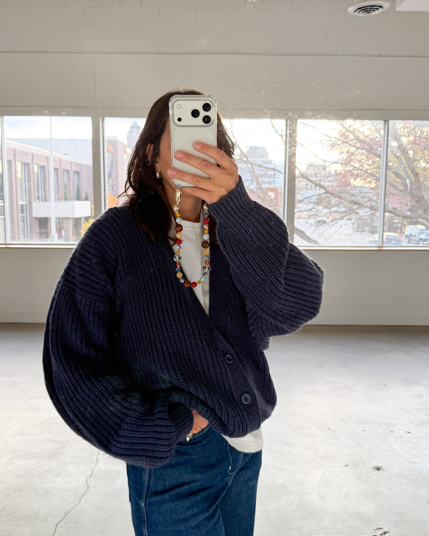 Sweater Graphix Dark Blue Cardigan