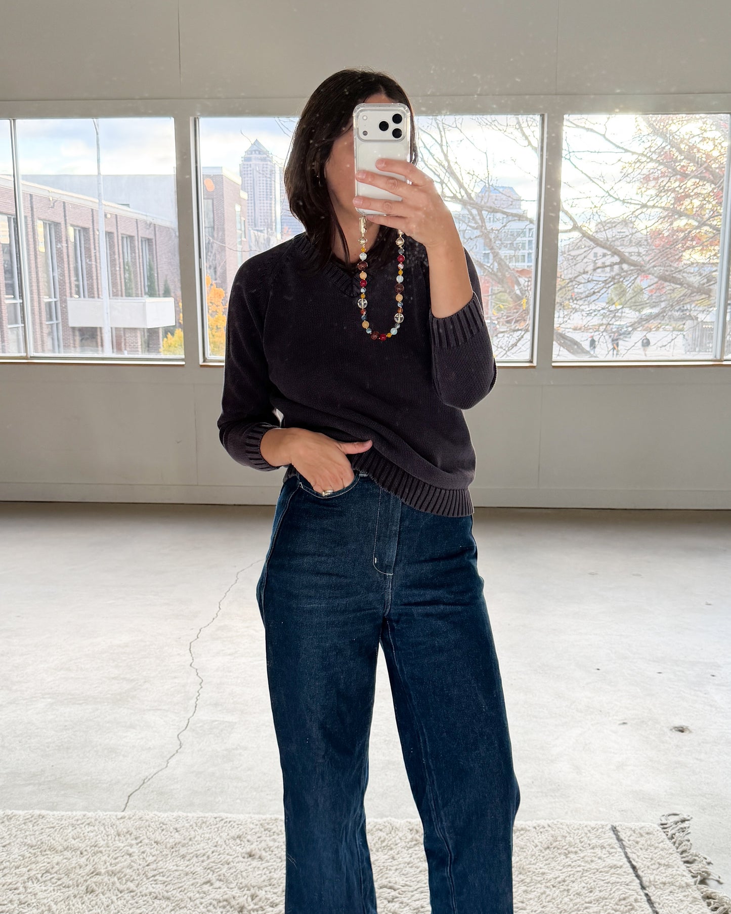 Cabin Creek Navy Cotton Sweater