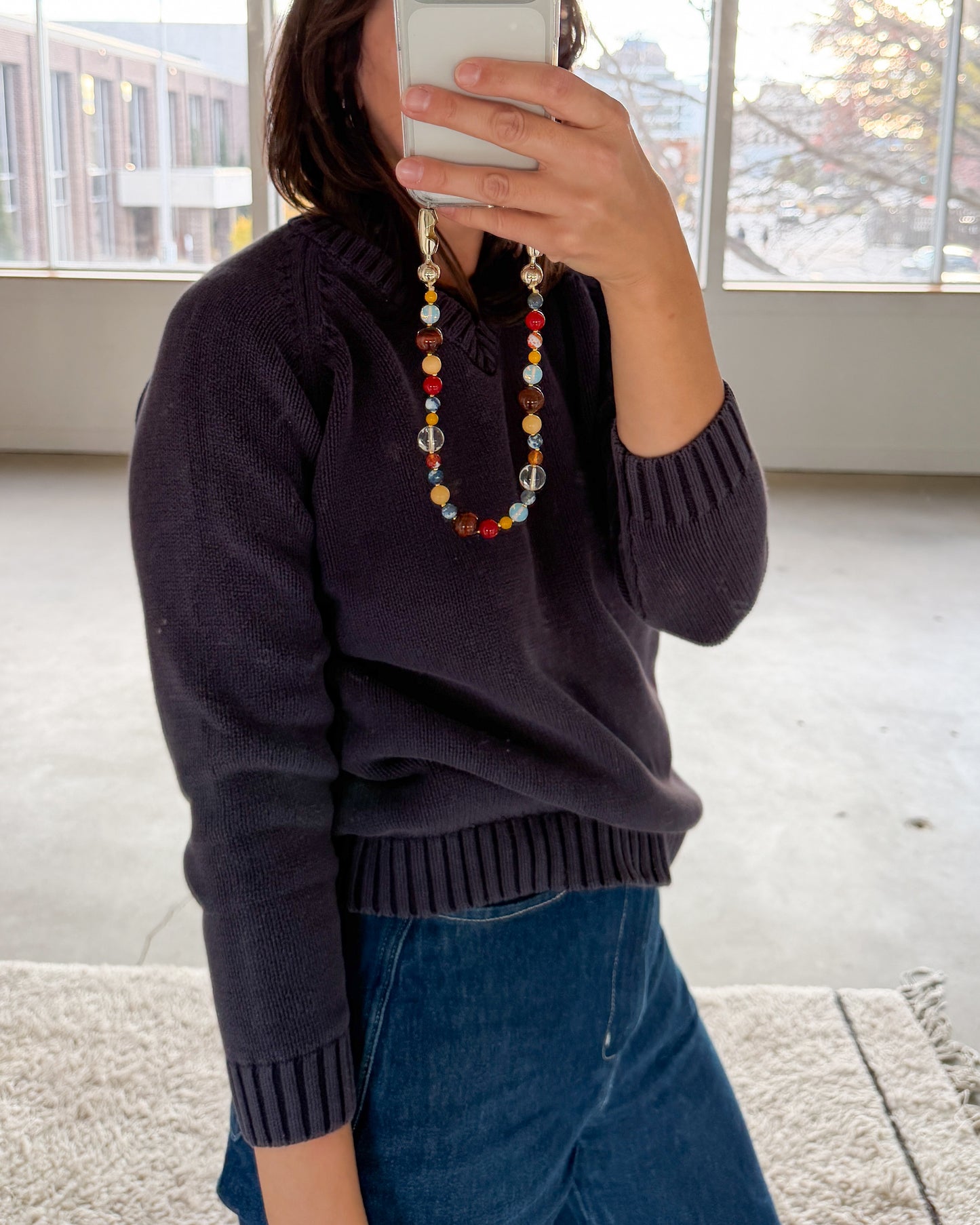 Cabin Creek Navy Cotton Sweater